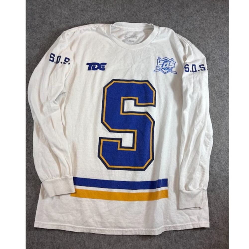 SZA TDE SOS Tour Merch Hockey Jersey Long Sleeve Shirt Mens L White Streetwear